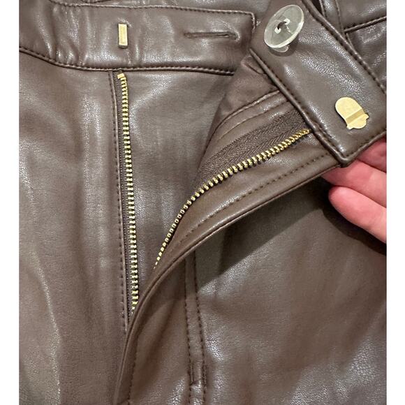 House of CB London Inaya Stretch Dark Brown Soft Vegan Leather Trousers, L NWOT - Picture 5 of 11